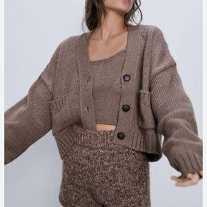 Zara pocket knit cardigan